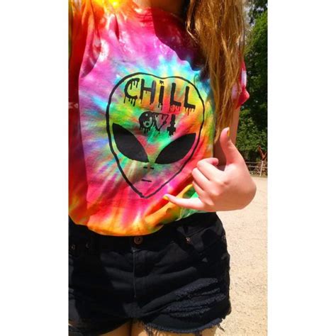 Alien Tie Dye Hippie Hipster Swag T Shirt Chill Out Far Out