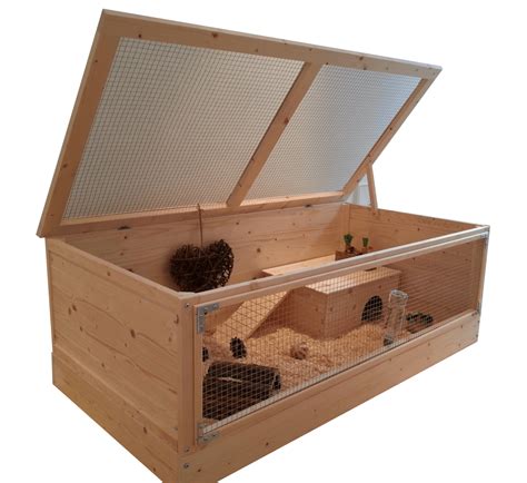 Large Wooden Guinea Pig Cage With Roof 120 X 60cm