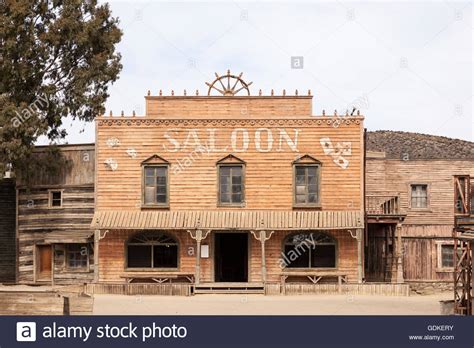 Saloon In An Old American Western Town Stock Photo