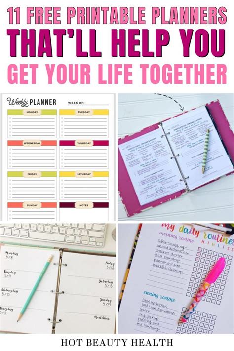 Free Printable Planners 2018 Planner Weekly Planner Get Your Life