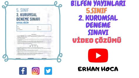 BİLFEN Yayınları Türkiye Geneli 2 Kurumsal 5 sınıf Deneme Sınavı YouTube