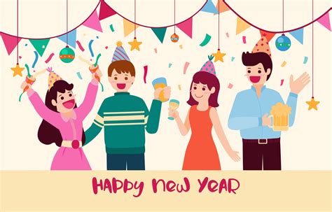 Happy New Year Party Poster Or Banner With T Box Icons 2888239