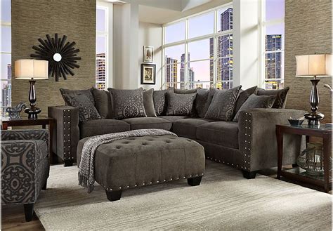 Cindy Crawford Home Sidney Road Gray 2 Pc Sectional Living Room Sets