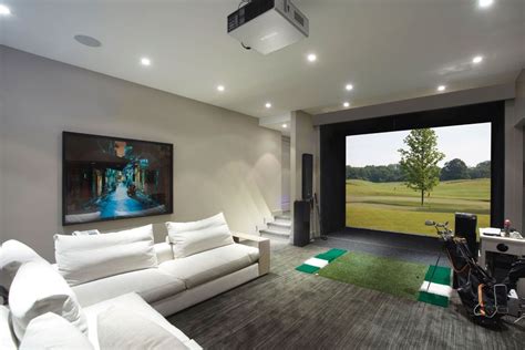 This Custom Built Ertainment Room Features Full Size Simulated Golf