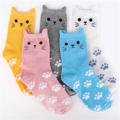 Moyel Cute Cat Socks For Women Animal Fun Funky Funny Socks 5 8 Cat