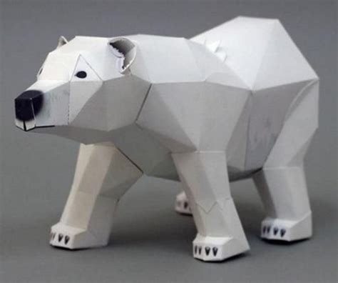 Papermau A Miniature Polar Bear Paper Model By Paper Design Fun