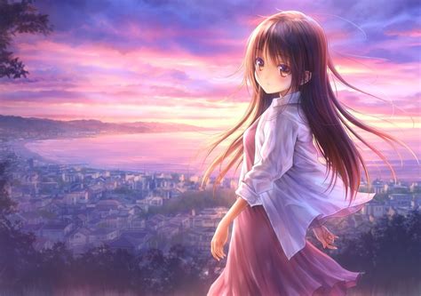 Anime Girl Landscape Wallpapers Top Free Anime Girl Landscape Backgrounds Wallpaperaccess