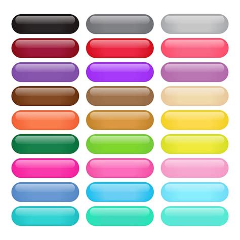 Premium Vector Colorful Round Rectangle Glossy Buttons