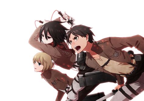 Mikasa Ackerman Eren Yeager And Armin Arlert Shingeki No Kyojin The