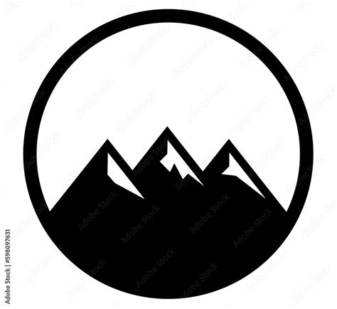 Round Mountain Logo Minimalistic Black Mountains Mountain Emblem