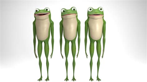 3d Model Rigged Cartoon Frog Cgtrader
