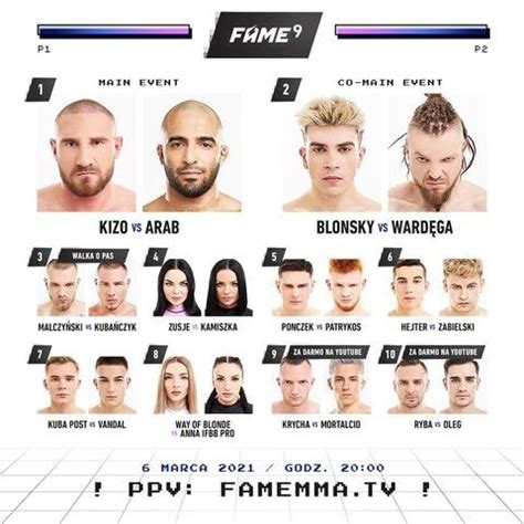 Event rozpocznie się o godzinie 20:00, tradycyjnie w sobotę. gala fame mma 11 analiza kto może walczyć part 4 | sameQuizy