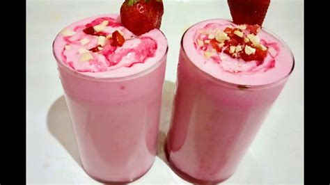 You can also use heavy whipping cream for a really luscious milkshake. STRAWBERRY MILKSHAKE || Strawberry shake || How to make ...