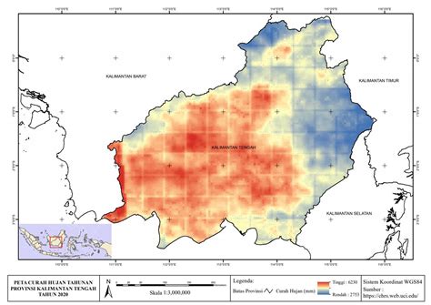 Peta Curah Hujan Tahunan Provinsi Kalimantan Tengah Tahun By
