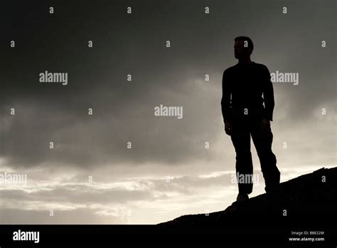 Silhouette Man Standing On Skyline Hi Res Stock Photography And Images