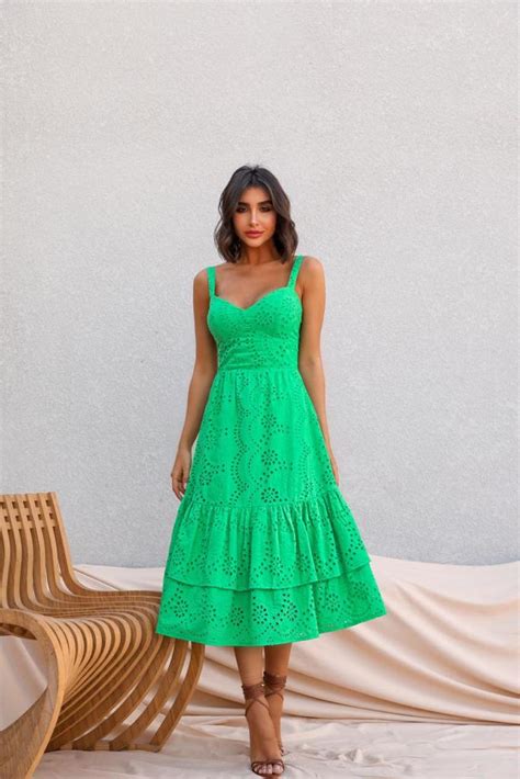 Vestido Midi Laise Verde Claro Toth Store Loja Online De Vestidos De Festa E Moda Casual