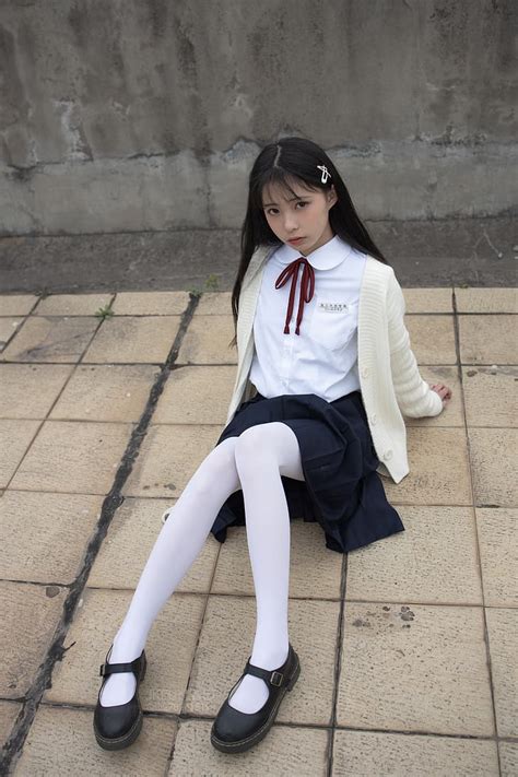 Women White Silk Stockings Senluocaituan Tianmi Asian Model Hd