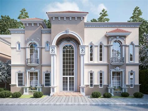 Blending of classic architecture design and modern home decoration summarizes the design ideas for this grand qatar palace residential project. Pin by George Ghattas on Exterior | Classic house exterior ...