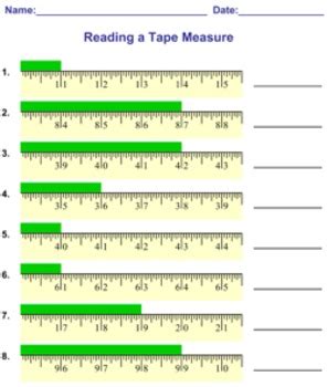 Reinforce the back of the measuring tape with a ribbon or thin strip of cloth using clear tape. Reading (Measuring) a Tape Measure Worksheets by MathNook | TpT