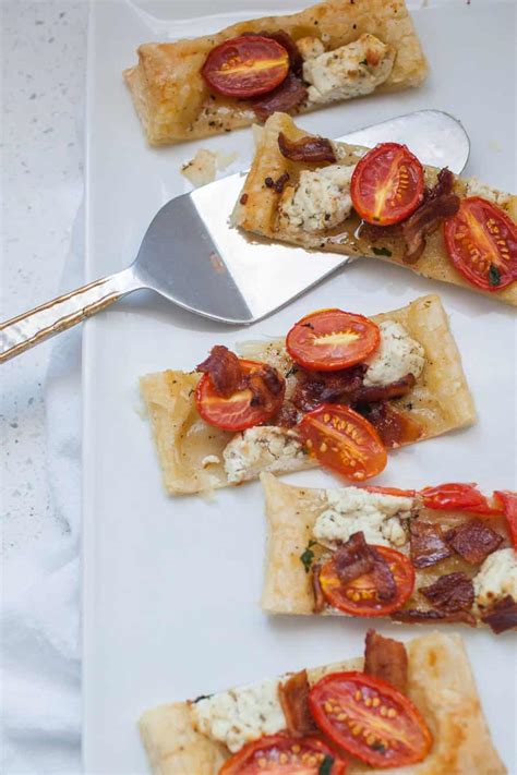 Tomato Bacon Goat Cheese Puff Pastry Appetizer A Joyfully Mad Kitchen