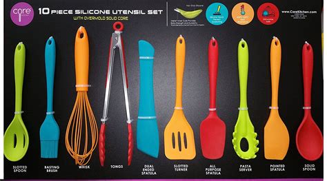Core Kitchen 10 Piece Silicone Utensil Set In Assorted