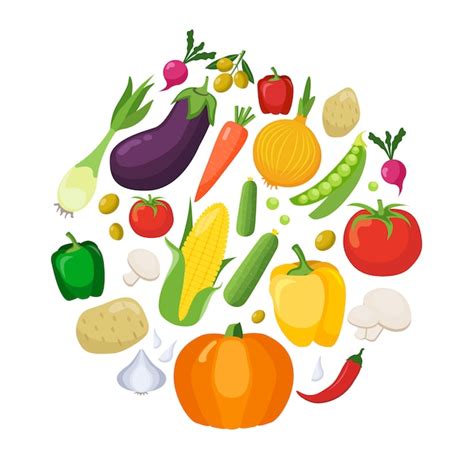 Free Vector Vegetables Colored Icons Flat Set