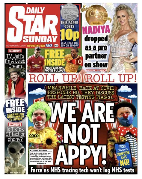 Daily Star Sunday Front Page 27th Of September 2020 Tomorrows Papers