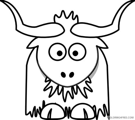 Yak Coloring Pages Yak Outline At Printable Coloring4free