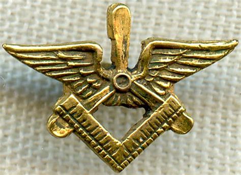 1930 S Aviation Lapel Pin With Masonic Square Not Available For Sale Flying Tiger Antiques