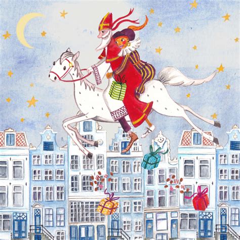 Sinterklaaskaart Met Sint En Piet Te Paard Kaartje2go