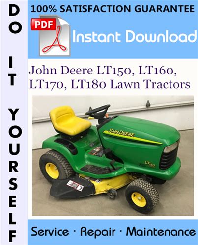John Deere Lt150 Lt160 Lt170 Lt180 Lawn Tractors Technical Manual