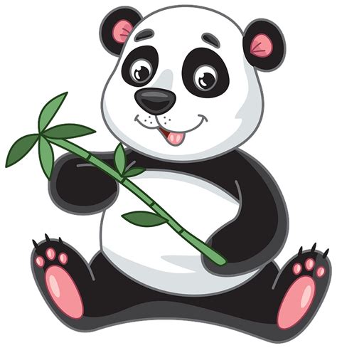 Панда с бамбуком клипарт картинка Бесплатная загрузка Creazilla