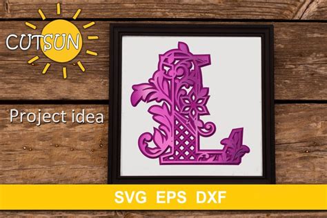Download 3D Alphabet Layered Mandala L - 3 layers SVG (523671 ...