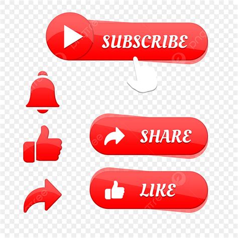 Red Subscribe Button Hd Transparent Subscribe Red Button Set Design
