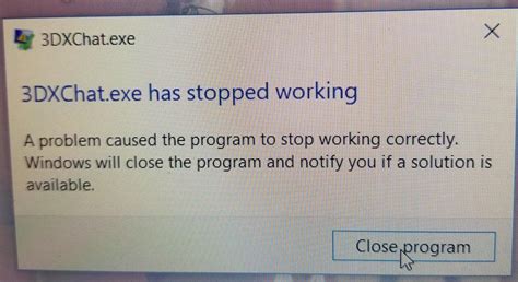 Dxchat Exe Has Stopped Working Notice Technical Support Dxchat