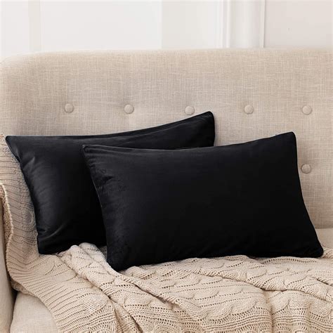 Deconovo Velvet Rectangular Throw Pillow Covers Soft Fabric Pillow Case Protector Covers Cushion ...