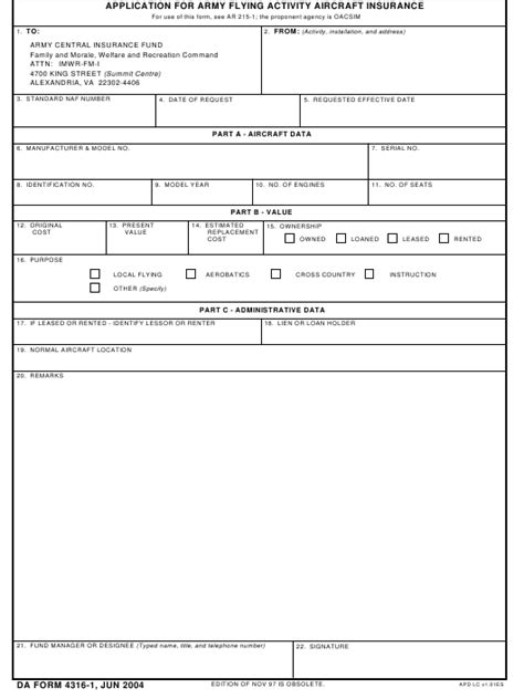 Da Form 4322 Fillable Printable Forms Free Online