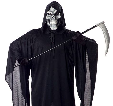 Grim Reaper Black Costume Robe Mens Reaper Halloween Costume