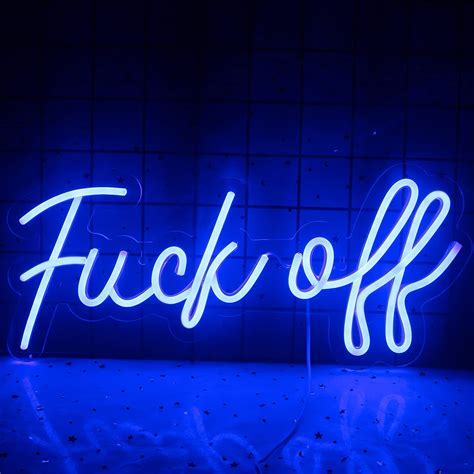 Buy Neon Sign Fuck Off Blue Neon Lights For Wall Decor Usbswitch