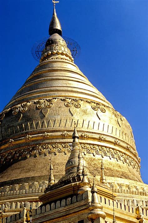 Schwezigon Pagoda Bagan Burma Myanmar Stock Photo Image Of