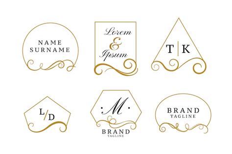 Free Vector Beautiful Elegant Logos Or Wedding Monograms Collection