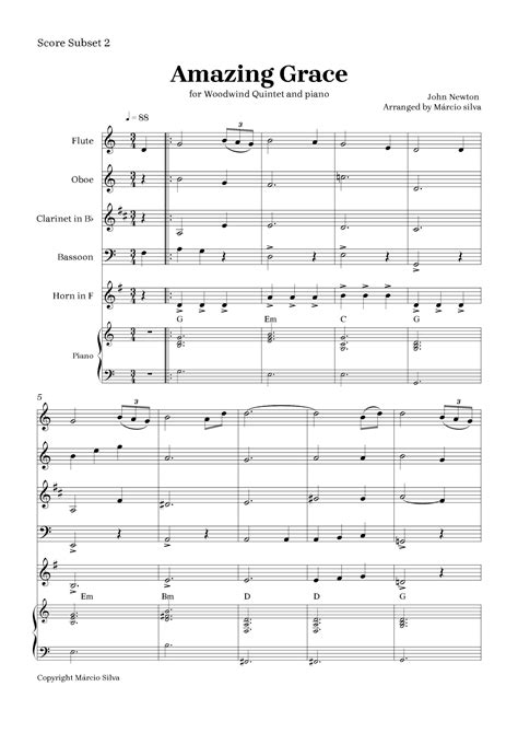 Amazing Grace Arr M Rcio Silva By John Newton Sheet Music For