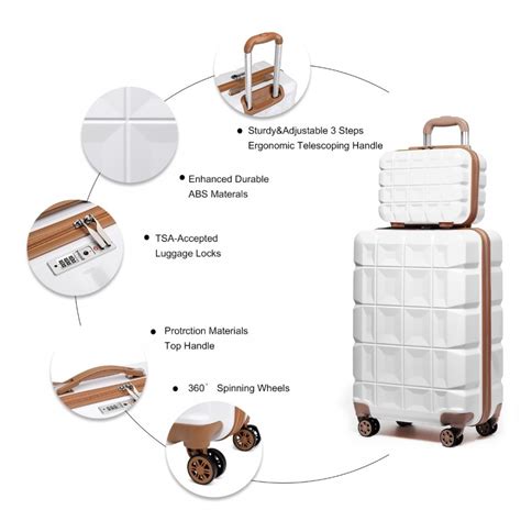 K2292l Kono 1320 Inch Lightweight Hard Shell Abs Cabin Suitcase With