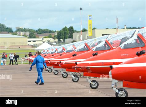 Red Arrows Royal Air Force Aerobatic Team Stock Photo Alamy