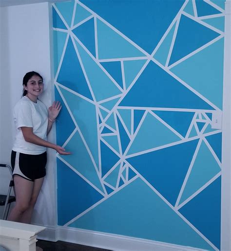Geometric Accent Wall For My Daughters Bedroom