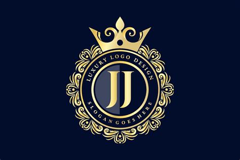 Jj Initial Letter Gold Calligraphic Feminine Floral Hand Drawn Heraldic
