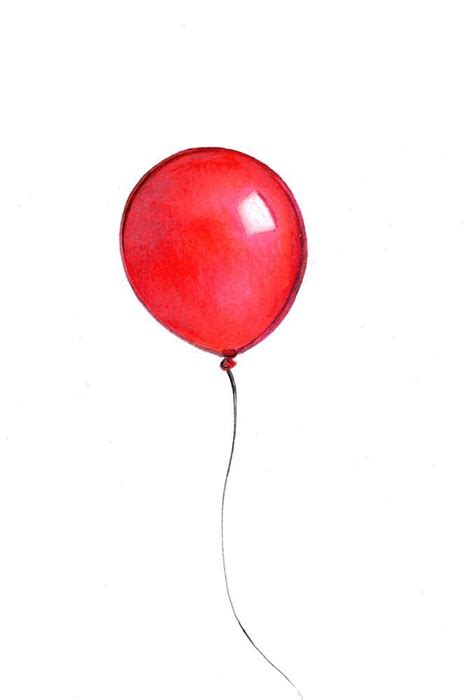 Red Balloon Art Print Of An Original Drawing Available 5x7 Or 8x10 Etsy Balloon Tattoo