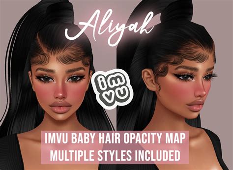 Aliyah Baby Hair Opacity Map For Imvu Bbh Baby Hair Texture Sleek Cap