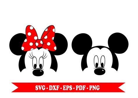 Mickey And Minnie Mouse Svg Clip Art Svg Digital Format Eps Dxf