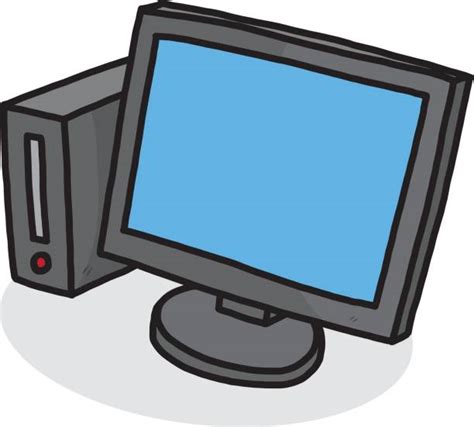 Best Computer Cartoon Computer Monitor Cpu Illustrations Royalty Free